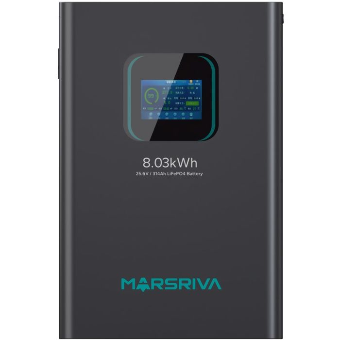 Акумуляторна батарея Marsriva LiFePO4, 25.6V/314Ah, 8.03kWh, Підлогове або настінне (MR-LBP24-314-WMT)