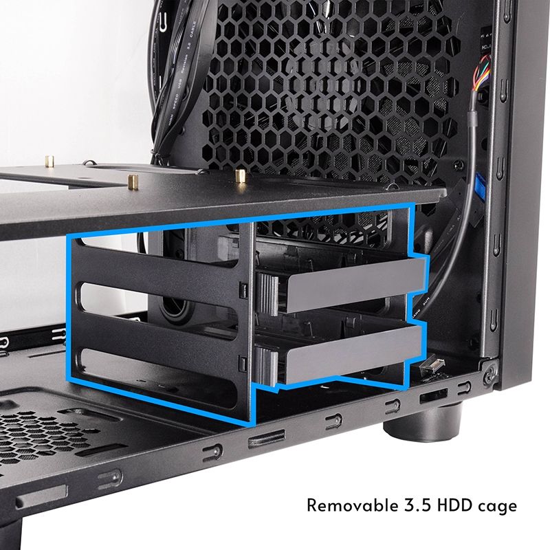 Корпус Chieftec THE CUBE CI-03B-OP, без БЖ, fan 20cm, mATX, Black (CI-03B-OP)