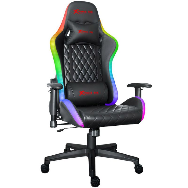 Крісло ігрове XTRIKE ME Advanced Gaming Chair GC-907, 50мм, RGB, чорно-червоне (GC-907)
