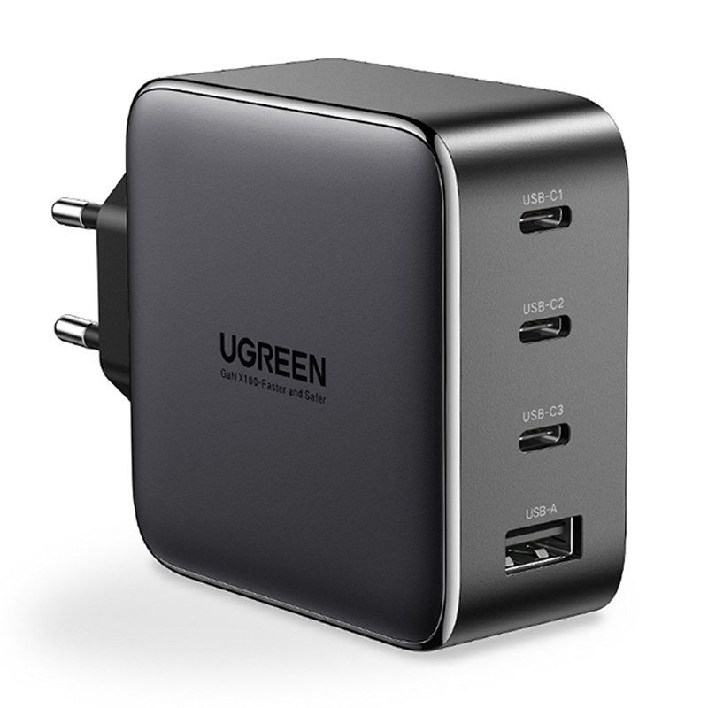 Зарядний пристрій 4xUSB 100W (3xUSB-C+USB-A) Gan Tech Fast GAN Charger чорний CD226 Ugreen (40747)