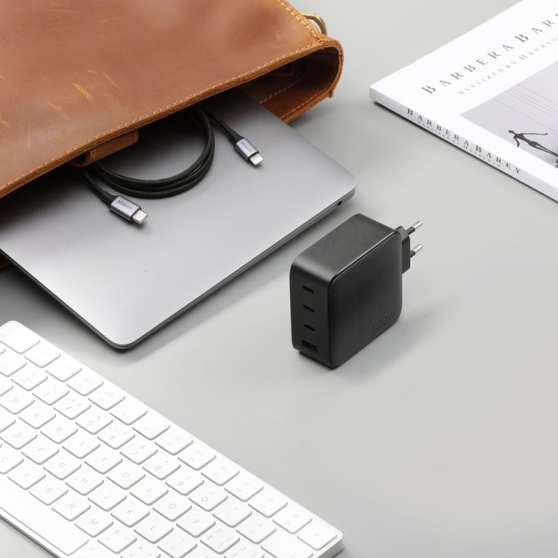 Зарядний пристрій 4xUSB 100W (3xUSB-C+USB-A) Gan Tech Fast GAN Charger чорний CD226 Ugreen (40747)