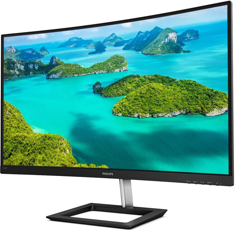 TFT 31.5" Philips 325E1C, VA, QHD, вигнутий, VGA, HDMI, DP, чорний з сріблястим (325E1C/00)