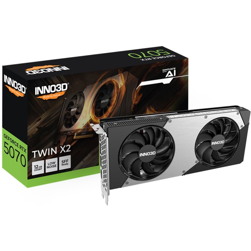 GeForce RTX5070 Inno3D TWIN X2, 12GB GDDR7, 192bit, PCI Express 5.0 (N50702-12D7-195064N)