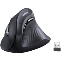 Мишка UGREEN 2.4GHz MU008, бездротова, вертикальна 4000dpi., 4кн., Чорна (25444)
