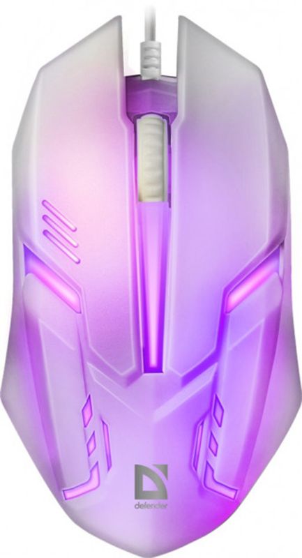 Мишка Defender Cyber MB-560L, 4 кн., 1200 dpi, підсвітка 7 кол., біла (52561)