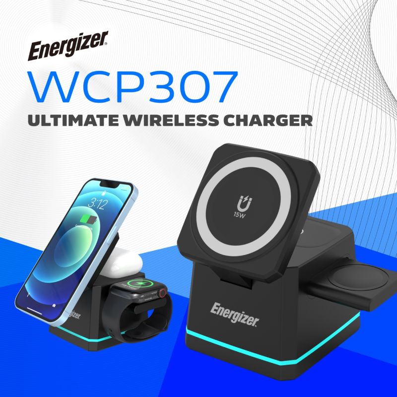 Зарядний пристрій Wireless 15W 3-in-1 Fast Charger black Energizer (WCP307)