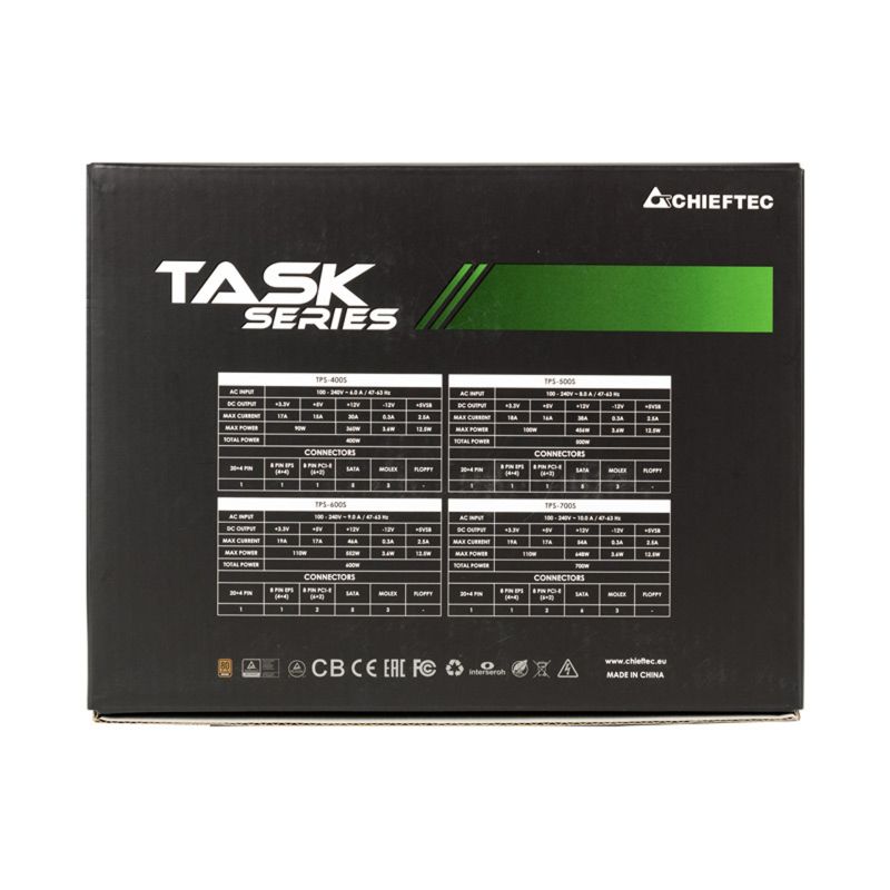 БЖ 700W Chieftec TASK TPS-700S, 120 mm, 80+ Bronze Retail Box (TPS-700S)