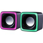 Акустична система 2.0 Defender Solar 7, 6Вт, RGB підсвітка, USB, чорна (65117)