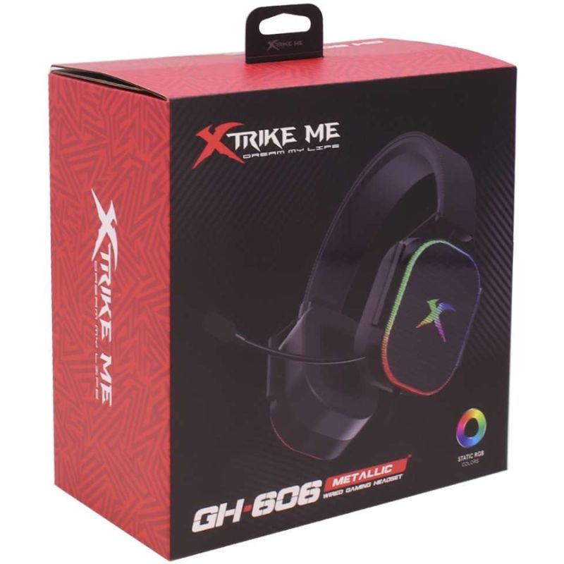 Ігрова гарнітура XTRIKE ME GH-606  XBOX/PS/PC, USB+3,5 мм, статичне RGB, кабель 2м, чорна (GH-606)