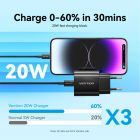 Зарядний пристрій 1xUSB-C 20W + USB-C to Lightning cable М-М  Black Vention (G17B0-EU)