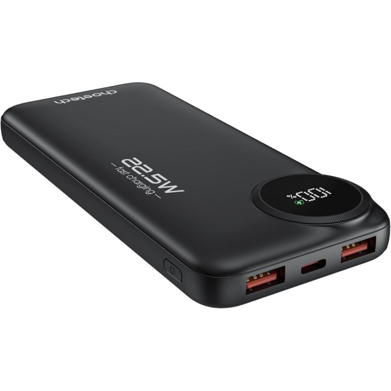 УМБ Choetech 10000mAh 22,5W PD QC3.0 2xUSB-A, USB-C чорна (M15-B791-ACBK-NG)