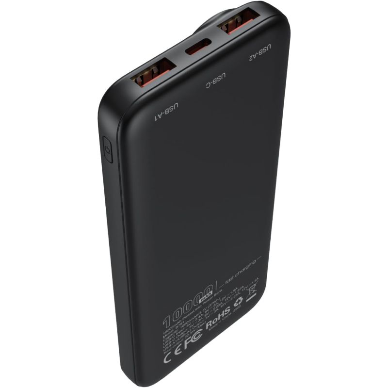 УМБ Choetech 10000mAh 22,5W PD QC3.0 2xUSB-A, USB-C чорна (M15-B791-ACBK-NG)