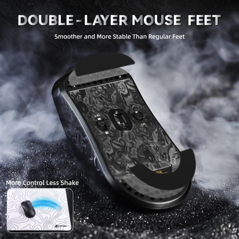 Мишка Attack Shark R11 Ultra, Wireless/Bluetooth, 42000dpi, (PAW3950MAX), 6кн., Ink Blade (R11ULTRAIB_AS)