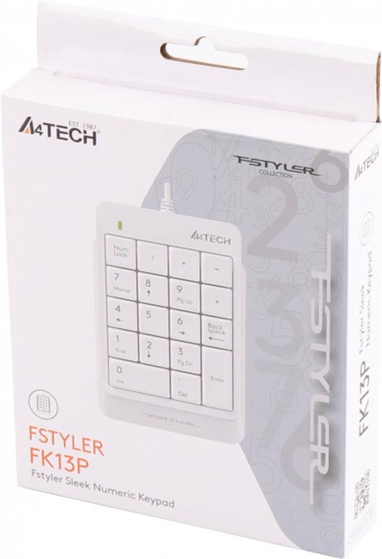Цифровой клавиатурный блок A4Tech FK13P White (FK13P (White))