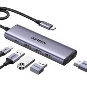 Док-станція USB3.1 Type-C --> HDMI 4K60Hz/3xUSB-А 3.0/Type-C/PD 100W 5-in-1 CM511 Ugreen (15597)