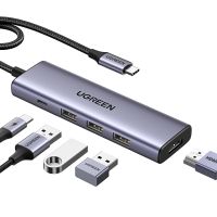 Док-станція USB3.1 Type-C --> HDMI 4K60Hz/3xUSB-А 3.0/Type-C/PD 100W 5-in-1 CM511 Ugreen (15597)