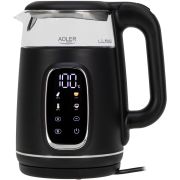 Електрочайник Adler AD 1305 black silver 1850-2200Вт/ 1.7л/ скло/ встановлення температури/ (AD1305BS)