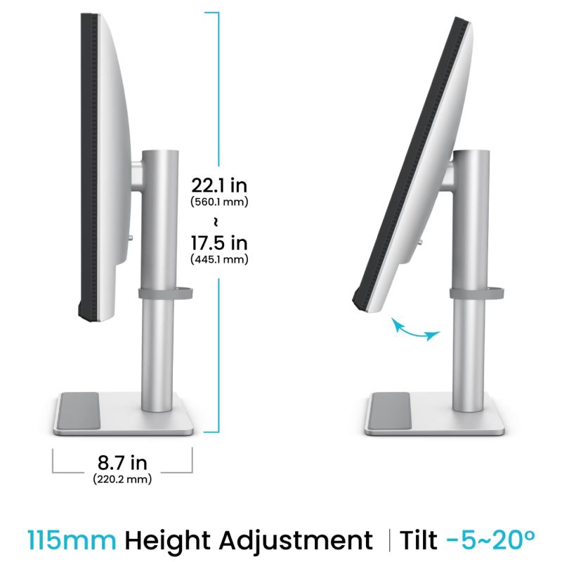 TFT 27" BenQ MA270U, IPS, 4K UHD, 2хHDMI, 2xUSB- C, HAS, Pivot, сріблясто-сірий (9H.LMWLB.QBE)