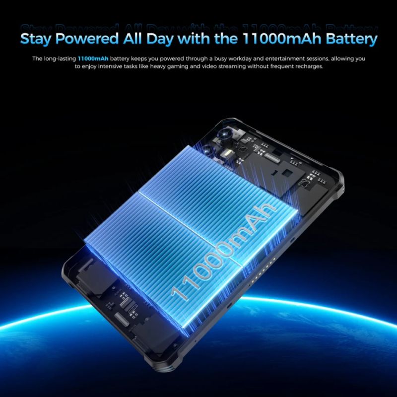 Планшет Oukitel RT3plus 8” HD / 4GB/128GB / G81 / 11000mAh / 16+8Мп / IP69K / LTE Black (RT3Plus_Black)