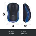 Мышь беспроводная Logitech M185 Blue (910-002236)