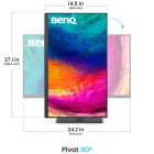 TFT 27" BenQ PD2706QN, QHD, IPS, HDMI, DP, USB-C, HAS, Pivot, колонки, темно сірий (9H.LNDLA.TBE)