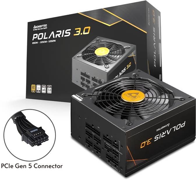 БЖ 1250W Chieftec POLARIS 3.0 PPS-1250FC-A3, 135 mm, 80+ GOLD, Cable management, retail (PPS-1250FC-A3)