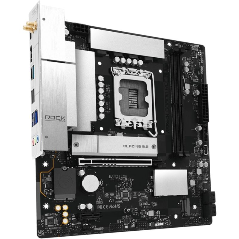 AsRock B860M ROCK WIFI (1851/B860, 2*DDR5, 2*PCIex16, HDMI/DP, 4xSATA, 2xM.2, 2.5Glan, 7.1ch, mATX) (B860M ROCK WIFI)