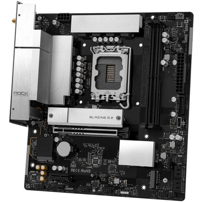 AsRock B860M ROCK WIFI (1851/B860, 2*DDR5, 2*PCIex16, HDMI/DP, 4xSATA, 2xM.2, 2.5Glan, 7.1ch, mATX) (B860M ROCK WIFI)