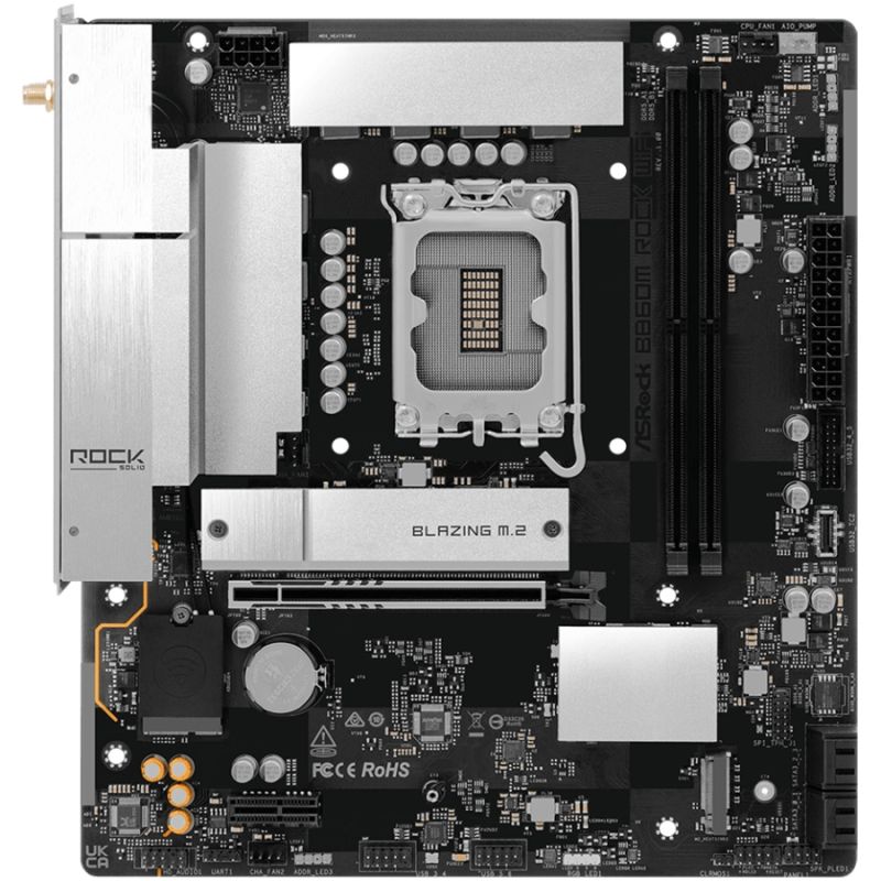 AsRock B860M ROCK WIFI (1851/B860, 2*DDR5, 2*PCIex16, HDMI/DP, 4xSATA, 2xM.2, 2.5Glan, 7.1ch, mATX) (B860M ROCK WIFI)