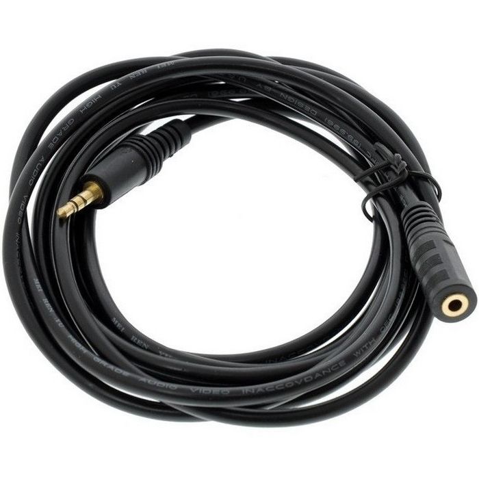 Кабель AUX Audio TRS M/F 10.0м чорний (B01079)