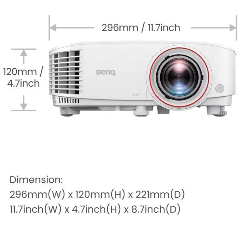 Проєктор BENQ TH671ST, короткофокусний, DLP,1080P,ANSI 3000Lm,10000:1, 2хHDMI, USB,16:9, білий (9H.JGY77.1HE)