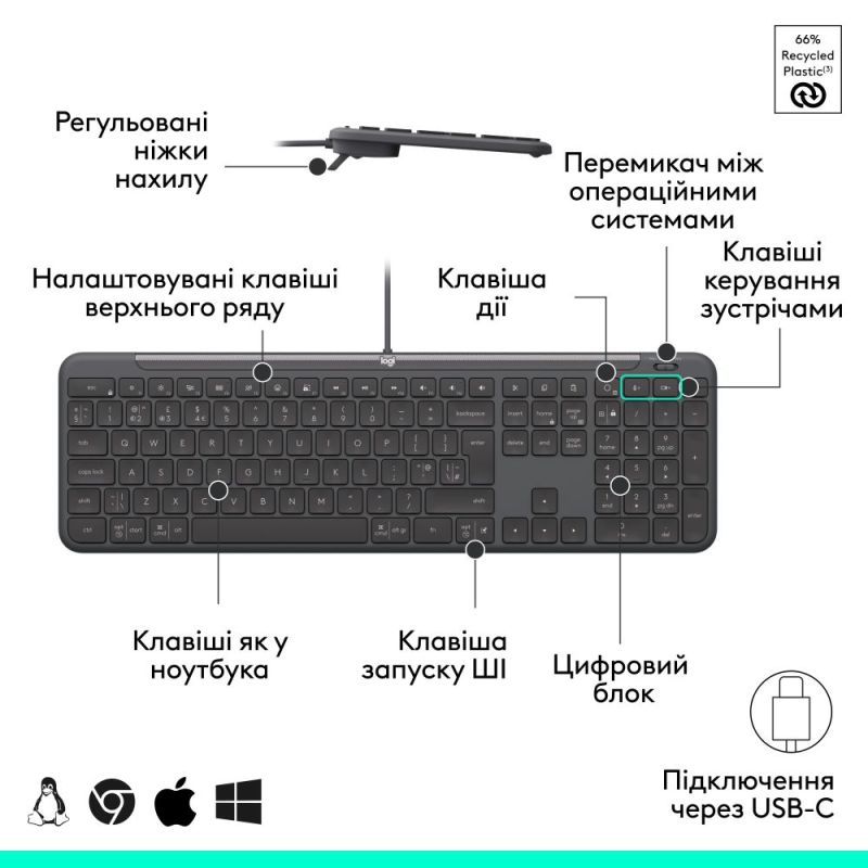 Комплект (клавиатура, мышь) Logitech Signature Slim Combo MK620 Graphite (920-013349)