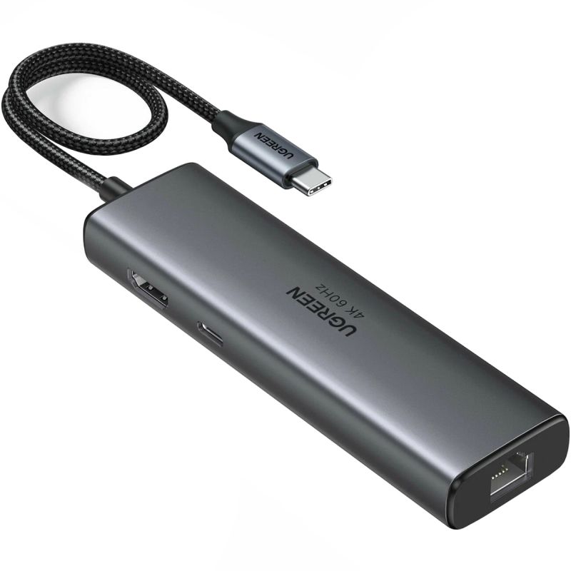 Док-станція USB3.2 Type-C --> HDMI 4K60Hz/2xUSB-A 3.2/USB-C 3.2/RJ45/ PD 100W CM512 Ugreen (45000)