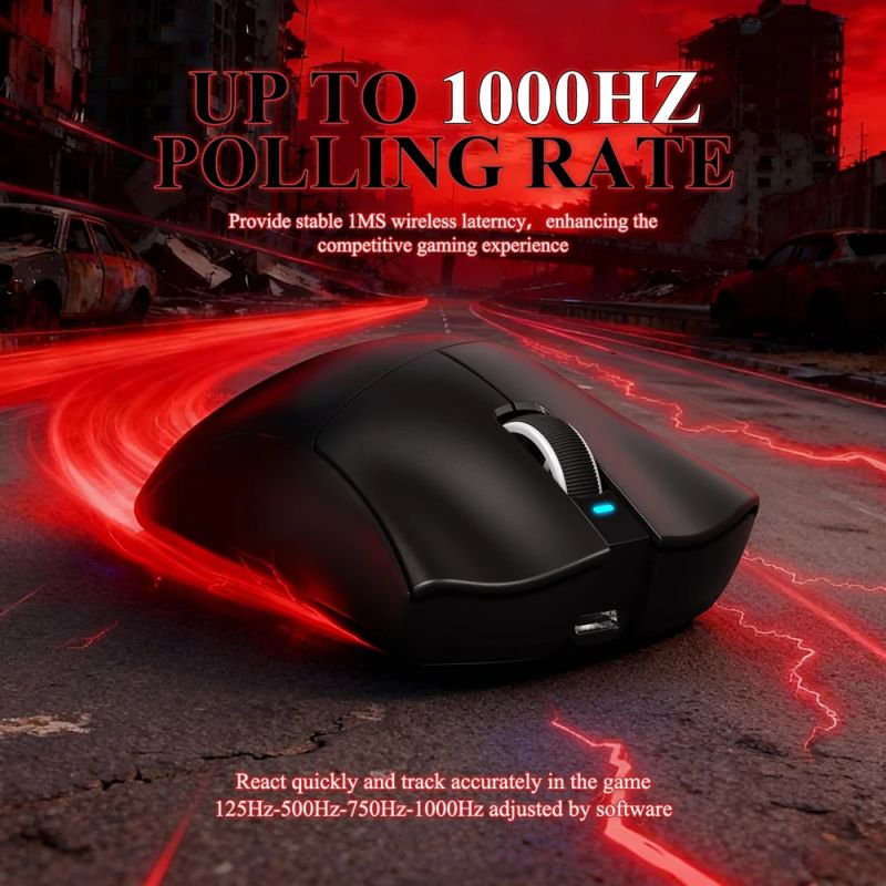 Мишка Attack Shark V3Pro Ultra-Light, Wireless/Bluetooth, 25000dpi. (PAW3311), 6кн., Black (V3PROB_AS)