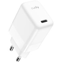 Зарядний пристрій 1xUSB 30W, (GaN, 1хUSB-C, QC+PD 3.0, вилка ЄС, для iPhone 12) , Cudy (CH30)