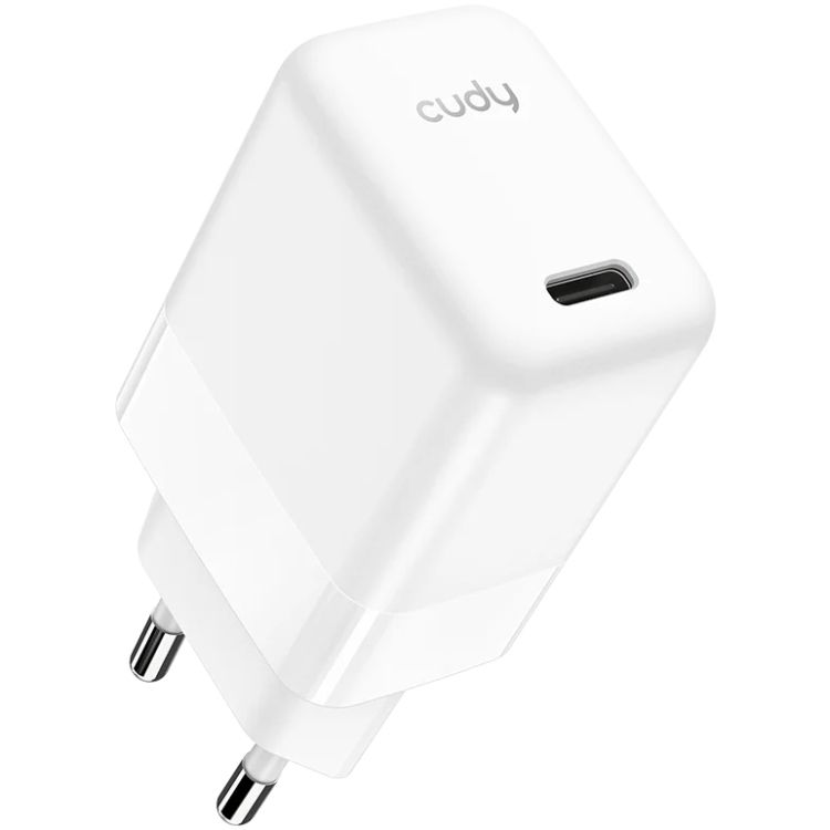 Зарядний пристрій 1xUSB 30W, (GaN, 1хUSB-C, QC+PD 3.0, вилка ЄС, для iPhone 12) , Cudy (CH30)
