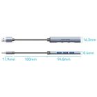 Хаб USB 3.0 -> 1xUSB 3.0/3xUSB 2.0, 0.15м, 5 Гбіт/с, Grey Vention (CKOHB)