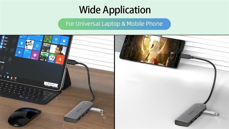 USB-хаб REAL-EL CQ-415 USB Type-C 4-в-1 (EL123110001)