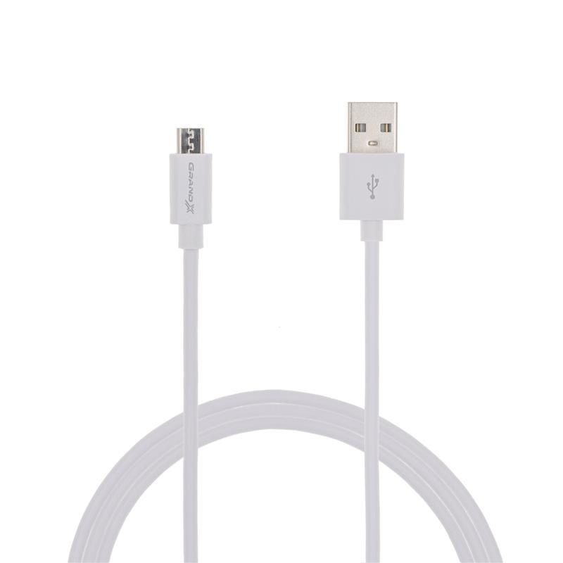 Кабель Grand-X USB - micro USB (M/M), Cu, 2.5 м, White  (PM025W)
