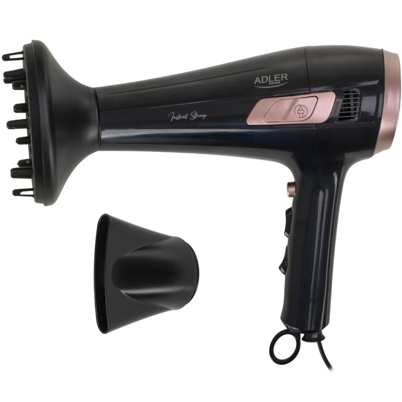 Фен Adler AD 2283 black 2400Вт/ 2 швидкості/ хол.обдув/ темп.режимів-3/ ахист від перегріву (AD2283B)