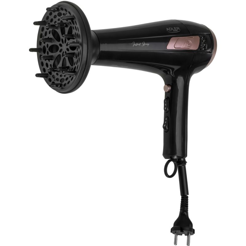 Фен Adler AD 2283 black 2400Вт/ 2 швидкості/ хол.обдув/ темп.режимів-3/ ахист від перегріву (AD2283B)