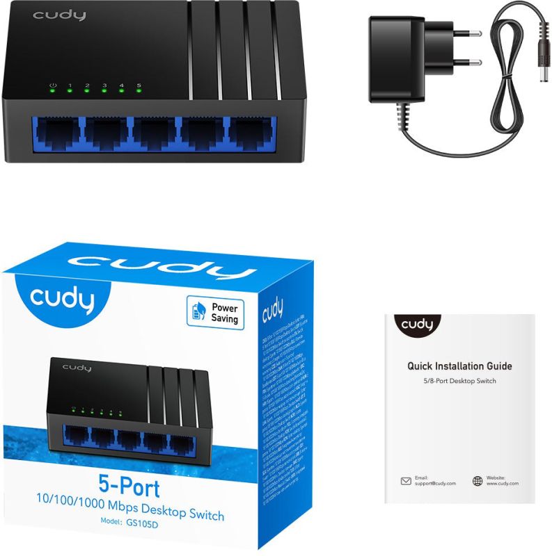 Комутатор Cudy GS105D, 5 портовий Gigabit Desktop Switch (GS105D)