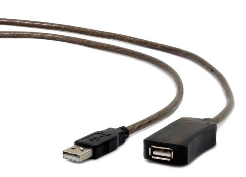 Кабель Cablexpert USB - USB V 2.0 (M/F), активний подовжувач, 10 м, чорний  (UAE-01-10M)