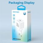 Зарядний пристрій 1xUSB-C 20W GaN + USB-C cable М-М  White Vention (TZ-FEPW0-EU-01)