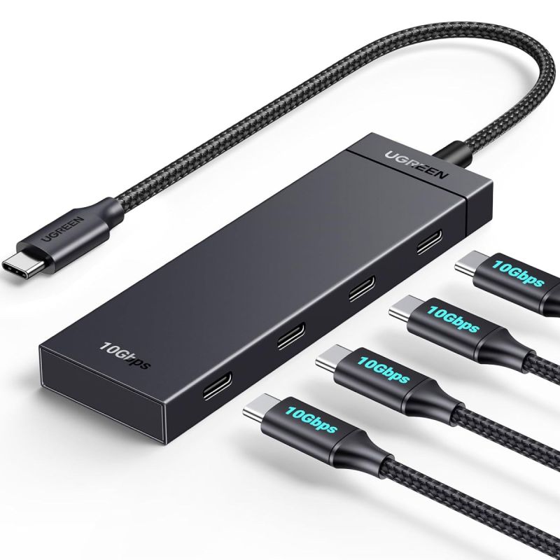 Хаб USB 3.2 Type-C -> 4хUSB-C 3.2 Gen2 10Gbps Black CM806 Ugreen (35584)