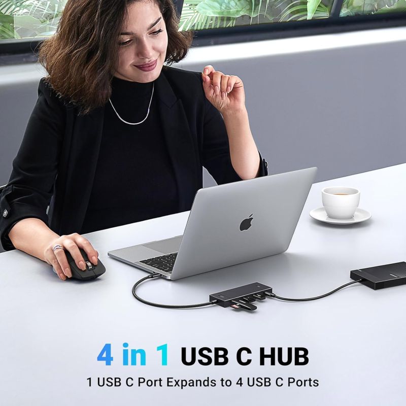 Хаб USB 3.2 Type-C -> 4хUSB-C 3.2 Gen2 10Gbps Black CM806 Ugreen (35584)