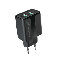 Сетевое зарядное устройство Grand-X (2xUSB 2.1A) Black  (CH-15B)