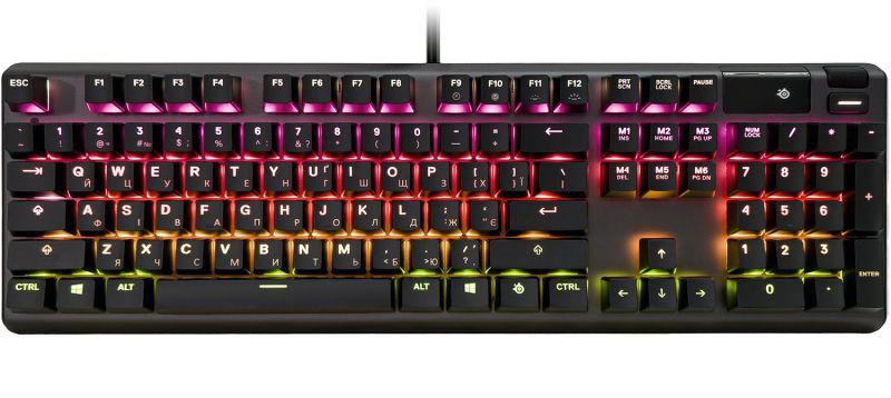 Клавіатура ігрова механічна SteelSeries Apex 5 (Blue Switch) UA OLED Smart Display (64532)