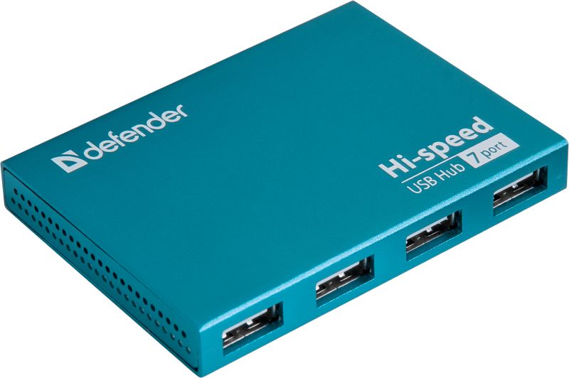 Хаб USB 3.0 -> 7xUSB 2.0 active, aluminium body Defender (83505)