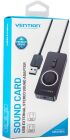 Звукова карта USB AUX jack, 3*TRS (Mic + Ear) 0.15m Volume Control чорна (CDRBB)